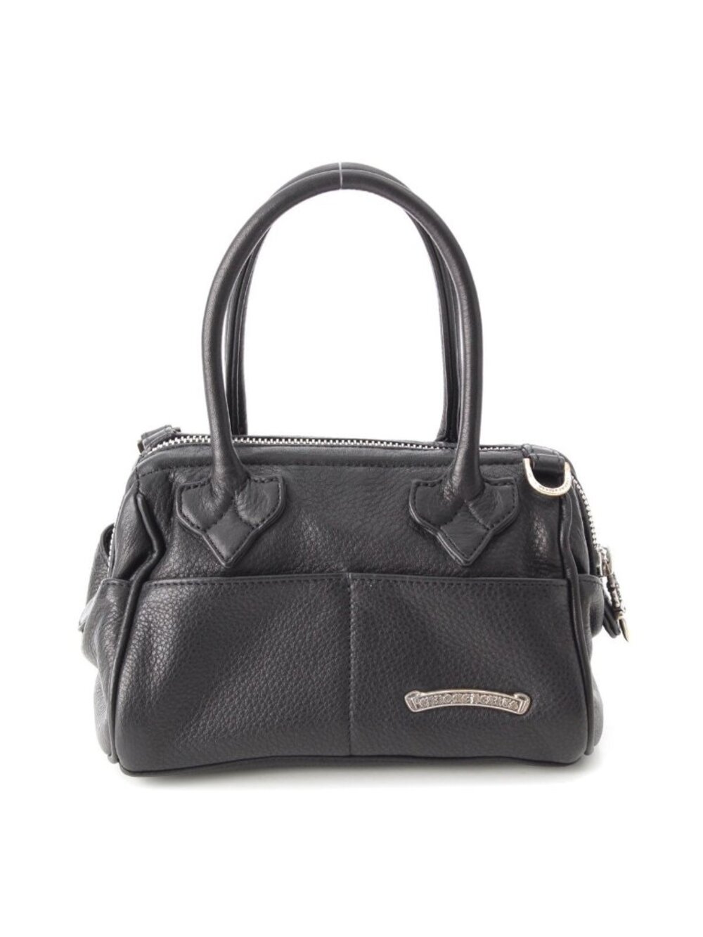 Chrome Hearts Mochita Leather Silver Daga Handbag Black